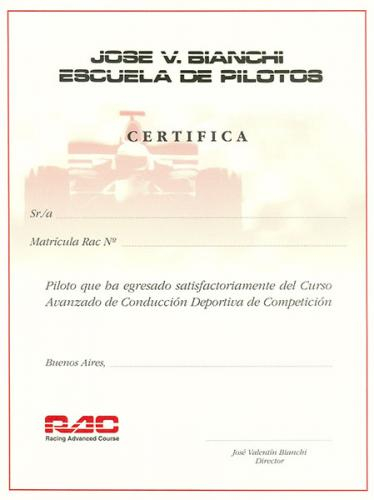 CERTIFICADO CURSO DE PILOTOS