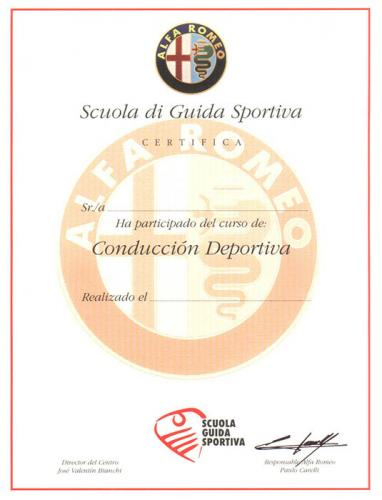 DIPLOMA CURSO SCUOLA GUIDA SPORTIVA